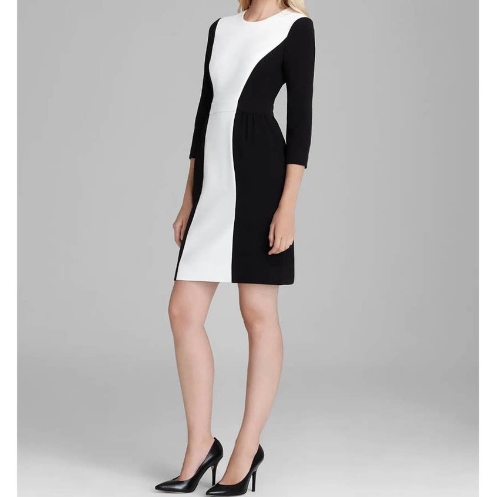Kate Spade Tillie color block black and white sheath dress, size 6